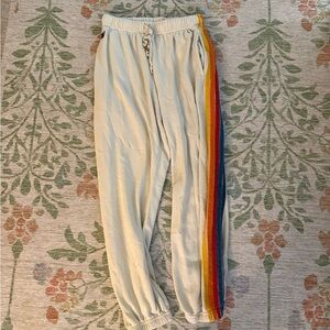 Cream classic aviator nation sweatpants